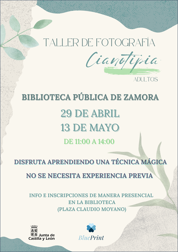 taller de cianopia. Zamora. Biblioteca pública de Zamora. Inquieta. agenda cultural. ZINQ.