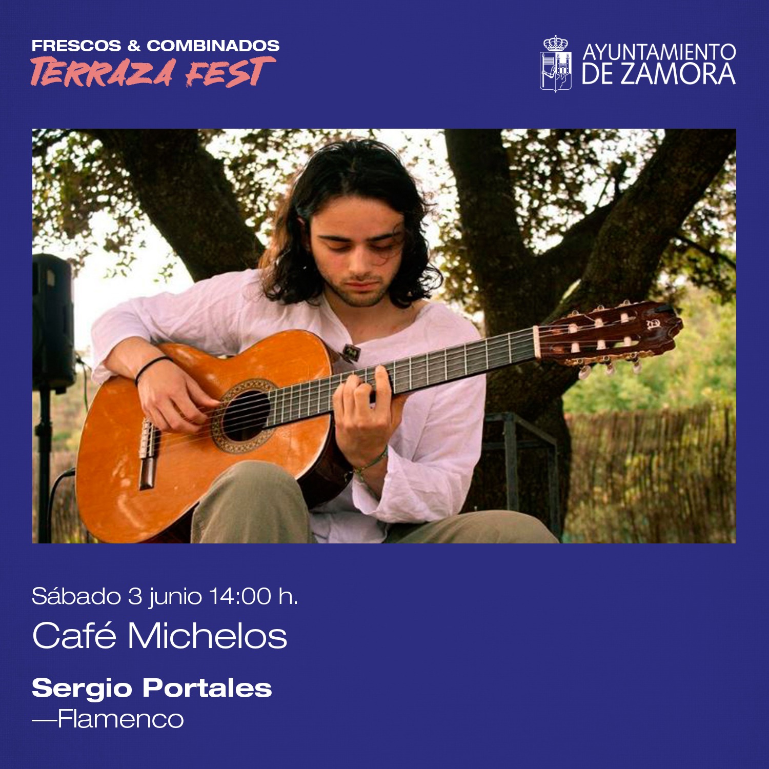 Sergio Portales, con una guitarra